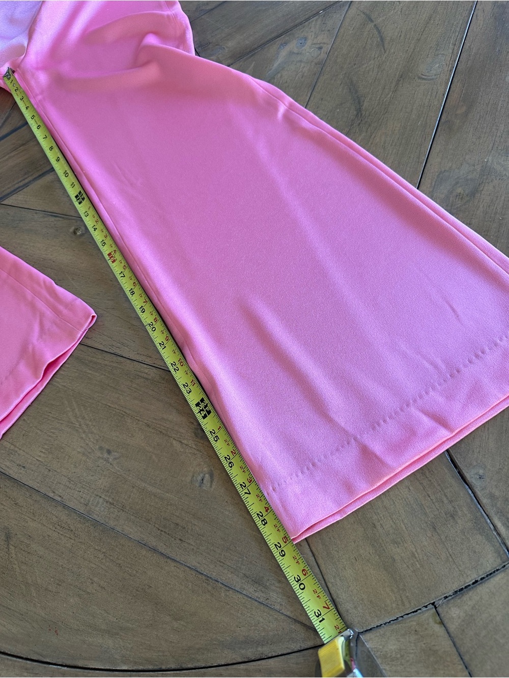 ALTERED Alice & Olivia Deanna High Waisted Bootcut Pants Pink Satin Women Size 2 - Picture 5 of 11